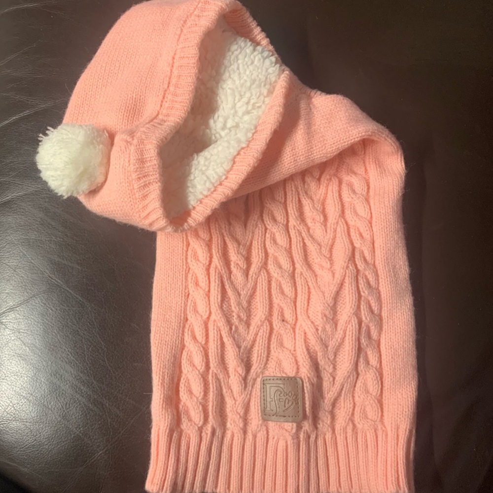 Friends Forever Pink Cable Knit Hooded Dog Sweater • Size Medium